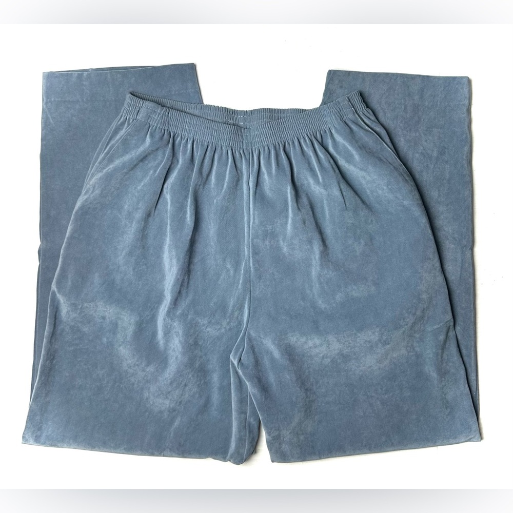 Vintage Alfred Dunner Blue Women's 14 Elastic Corduroy 70's Pants Velvet Stretch